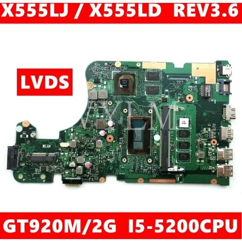 X555LJ MAIN_BD._4G/I5-5200CPU/AS GT920M/2G mainboard REV 3.6 For Asus X555LJ LB X555LF X555LD X555L VM590L laptop motherboard
