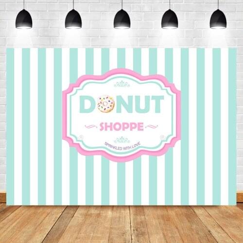 NeoBack Donut Shoppe Backdrop Donut Birthday Party Photo Background Grow Up Birthday Decorations Supplies Backdrops
