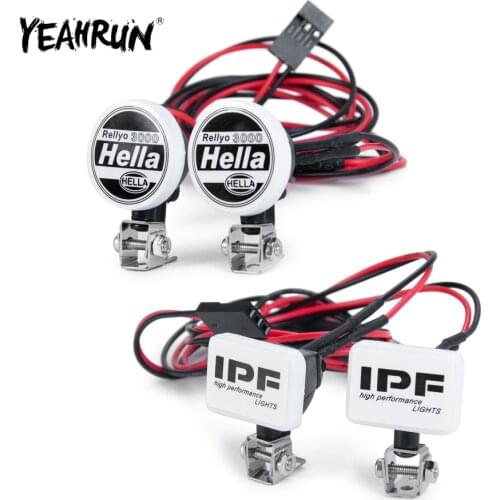 YEAHRUN Simulation 2Pcs Roof LED Light with Plastic Cover for TRX-4 Axial SCX10 Tamiya CC01 1/10 RC Crawler Car Decoration Parts