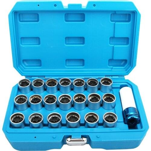 21PCS for Au-di A6L Q5 Q3 Q7 Q2 A1 A4L A5 A8 A3 A7 tire anti-theft screw disassembly tool key sleeve