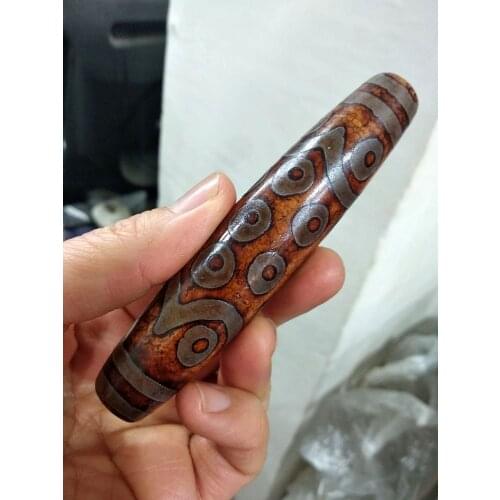 Nature Tibetan Dzi Bead Amulet Pendant 21 Eyes Vein Hanging Magical Blessing Lucky