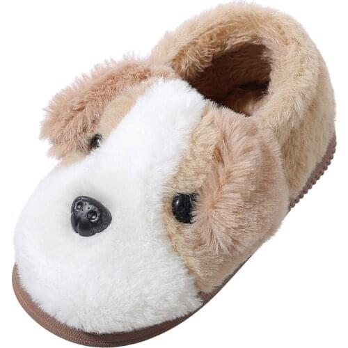 Parent-child Shoes Childrens Indoor Shoes Boys and Girls Cartoon Soft-soled Non-slip Thick-soled Home Cotton Warm Shoes Cute