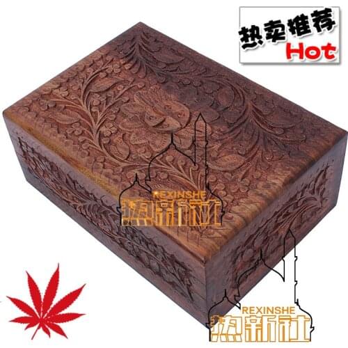 Pakistan hand carved antique jewelry box jewelry box jewelry box Carved Walnut costume props box