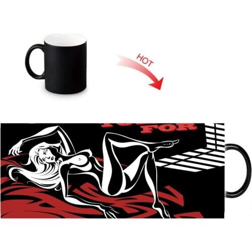 Gift Box Packed Sin City Mugs DIY Custom Mug Heat Color Transforming Tea Cofee Milk Water Cup 350ml