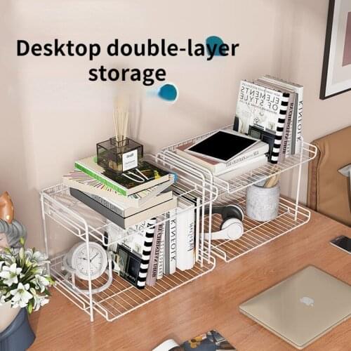Simple bookshelf small desktop shelf bedroom office desk storage wrought iron table partition window sill cabinet