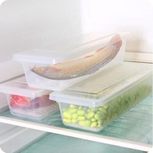 Home Fridge Organizer Transparent Plastic Stacking Drain Storage Box Sealed Container Home Refrigerato Food Fresh Keeping Case