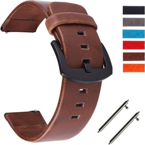 Watchbands 18 20 22 24mm Genuine Leather Man Women Handmade Vintage Wrist Watch Band Strap For DW For Samsung Gear DIY Replace