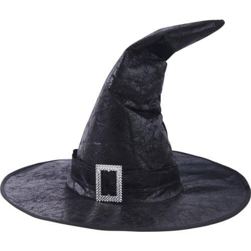 Halloween Party Hat Men Women Faux Leather Witch Hat Fedoras Hat Role Play Theme Party Hat Wide Brim Wizard Cap Halloween Gitfs