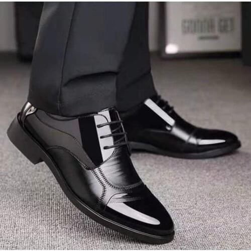 Business Luxury OXford Shoes Men Breathable PU Leather Shoes Rubber Formal Dress Shoes Male Office Party Wedding Shoes Mocassins