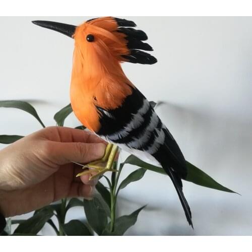 About 30cm foam & feathers Hoopoe Bird hard model hoopoe stage prop,home garden decoration Xmas gift w0175