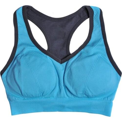Crop Top Sports Bra Women Fitness Gym Seamless Rims Bra Sports Shockproof Brassiere Yoga Padded Running Jogger Push Up Sport Bra