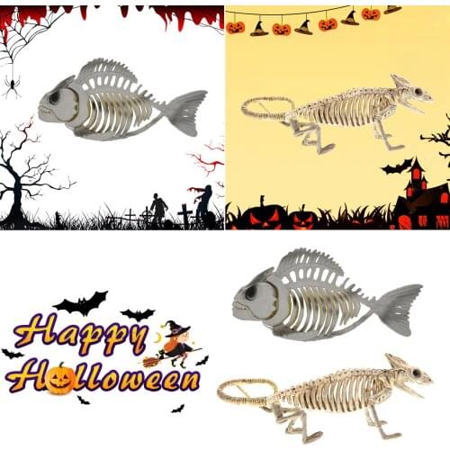Halloween animal skeleton decoration fish Simulation Plastic Skeleton Props Happy Halloween Party Decor 2021 for home