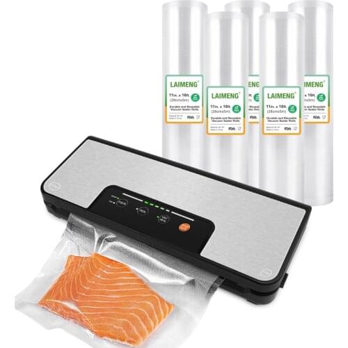 YUMYTH Vacuum Packing Machine with Vacuum Bags Rolls Commercial Vacuum Sealer Plastic Sous Vide Bags for Food Storage T289