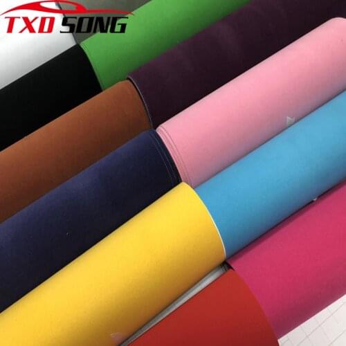 Velvet Fabric Car Wrapping Vinyl Film Adhesive Suede Vinyl Wrap With Air Bubble Free Good Quality Fast Shipping Automotive Decal
