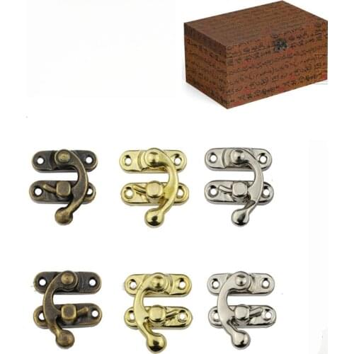 Vintage Box Hasps Metal Latch Clasps Wooden Box Bag Decorative Lock Furniture Handbag boxlock Hardware Furniture Accessories