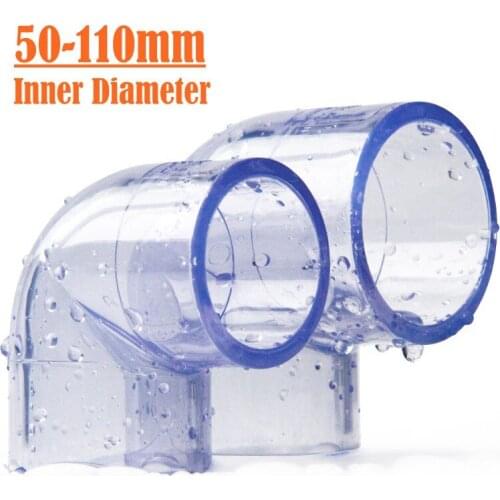 Inner Diameter 50-110mm 1pcs 90 Degree Elbow PVC Connector Water Pipe Connector Aquarium Fish Tank Accessories