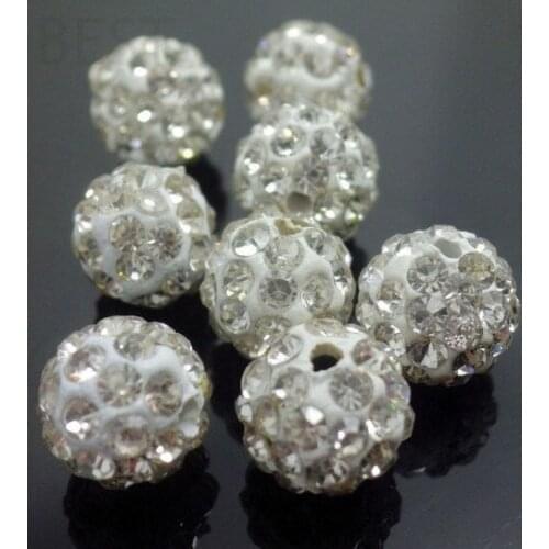 Ert32ty 10mm white clear Micro Pave CZ Disco Ball Beads Wholesale Bracelet DIY spacer can mix colors crystal