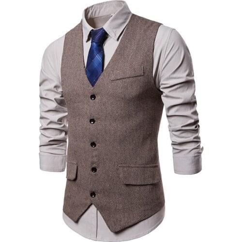 Good Quality Vests for Men Slim Fit Mens Suit Vest Male Casual Sleeveless Formal Business Jacket New Arrival Men Clothes