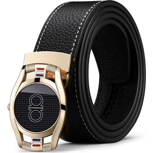 WilliamPolo mens high-end leather metal automatic buckle belt personality trend pants belt 18319p