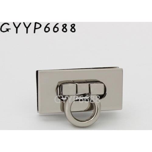 1-20sets 3 colors 36*18mm silver rectangle lock for diy leather bag flat flip lock decoration fashion flap lock purse hardware