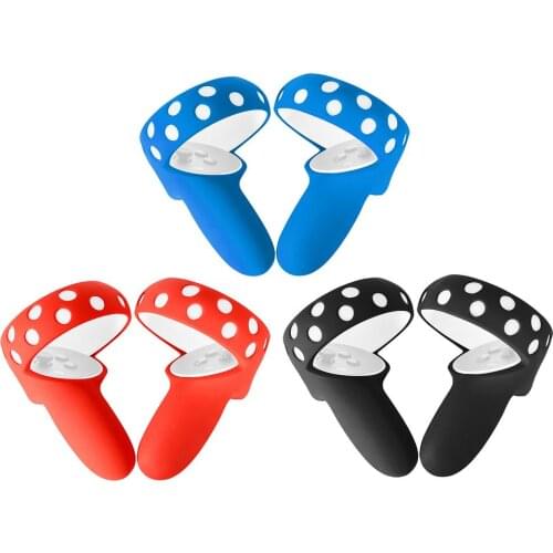 1 Pair VR Controller Grip Cover Shock-Proof Silicone Skin Handle Cover Protective Case for Oculus Quest 2