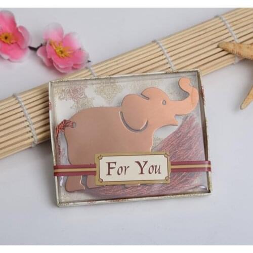 100pcs/Lot+Fashionable Style Alluring Antique Brass Elephant Bookmark Wedding Favors For Guest+FREE SHIPPING