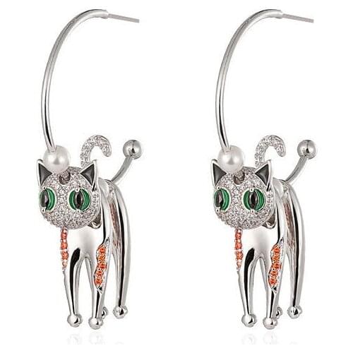 2021 Wholesale South Koreas New C-shaped Earrings Cat Earrings Female Niche Design Earrings Trendy Earrings Jewelry