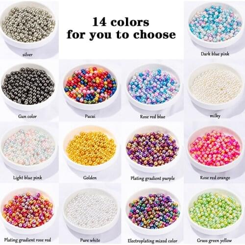 4/6/8/10mm Round Multi Color No Hole Acrylic/Plastic Imitation Pearl Beads Loose Beads Counter Display Bead Craft Jewelry Making