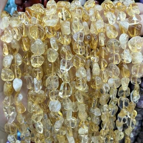 5-12mm Natural Yellow Citrines Crystal Loose Spacer Stone Beads For Jewelry Making DIY Necklace Bracelet Accessories 15"