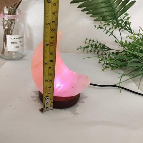 7 Color Change LED Salt Lamp Himalayan Natural Rock Crystal Healing Ionizing Moon Shape Night Light