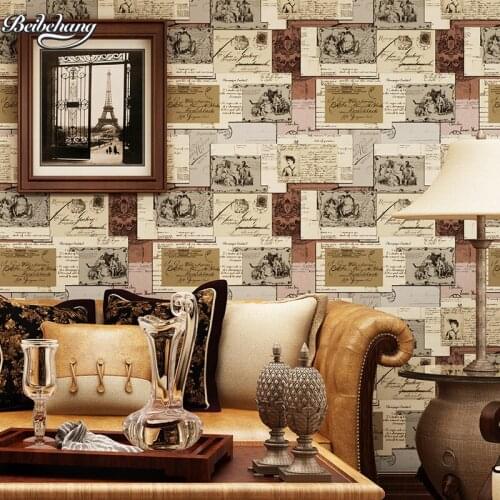 Beibehang Personality Rural Letter Envelope Letter Stamp Paper Warm Background Wallpaper Pure Environment Decoration