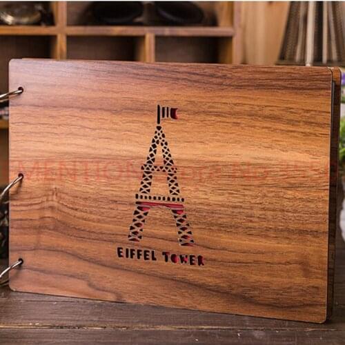 Diy Vintage Christmas Gift handmade photo album wedding stickers scrapbooking craft paper High-grade wood photo album 10pcs