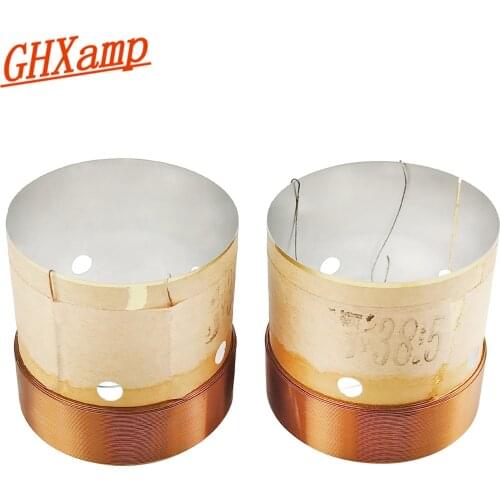 Ghxamp 38.5mm White Aluminum Woofer Voice Coil ASV 4-Layers Round Wire 8 Ohm Bass Speaker Coil Repair Subwoofer Parts Diy 2pcs