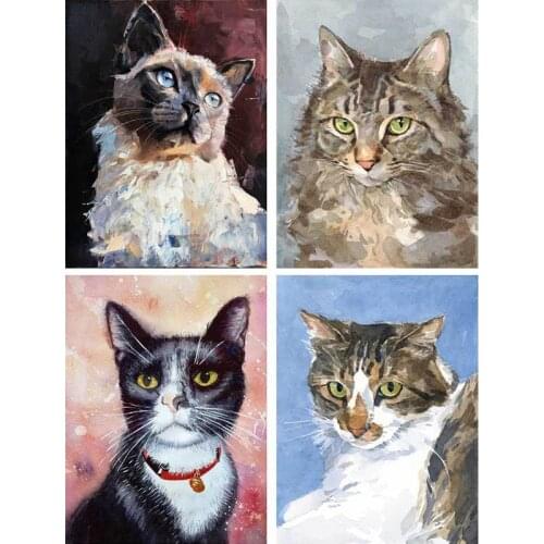 Frameless Cute Cats Pictures Kits Diy Oil Painting By Numbers Canvas Acrylic Painting Wall Art Home Decoration 40x50cm