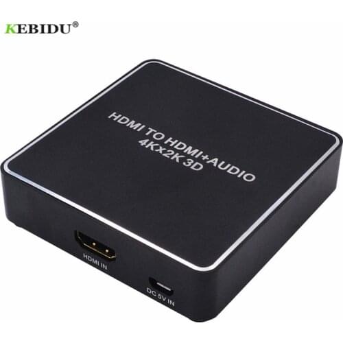 KEBIDU 4Kx2K Audio Extractor Audio Splitter 3.5mm Stereo Audio Extractor HDMI-compatible Converter for TV PC
