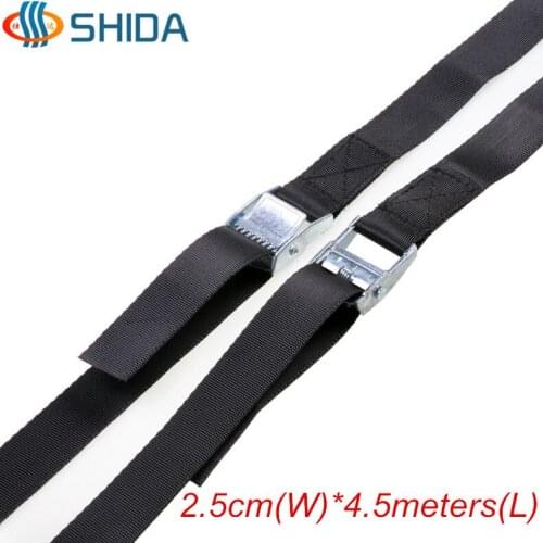 Hot Sale 2PCS 1Inch * 4.5Meters Travel Cargo Binding Band Polyester Webbing Ratchet Lashing Tie Down with Cam Buckle Winch Strap