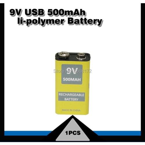 1pcs USB Battery 9V 500mAh Li-polymer Rechargeable Battery USB lithium battery for Toy Remote Control drop