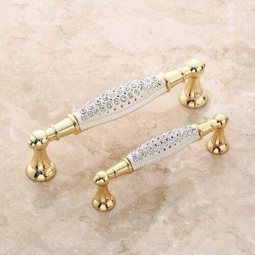Fashion Diamond Zinc Alloy Cabinet Door Handles Pull Drawer Knobs Kitchen Cupboard Wardrobe Door Pulls Furniture Hardware