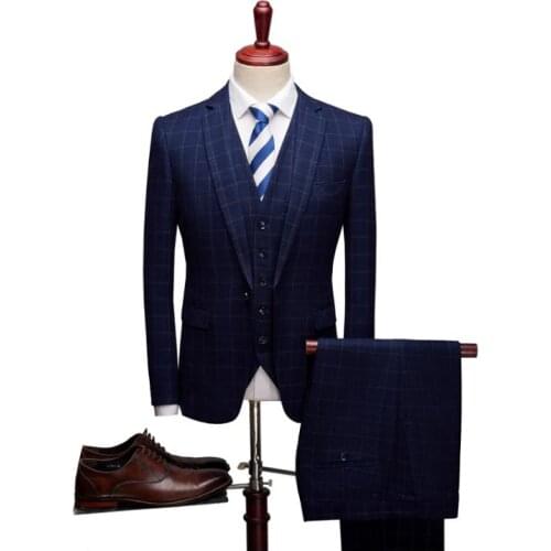 Jacket Pants Suits Costume Business 2019 Men fashion Classic Mens business wedding Men Full Dress Tailored Suit