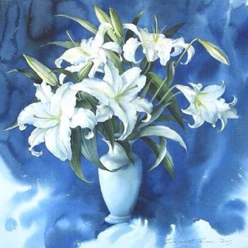 LaoJieYuan Needlework Diy Diamond Painting lily Flowers Cross Stitch Embroidery Square Round Full Rhinestone Mosaic