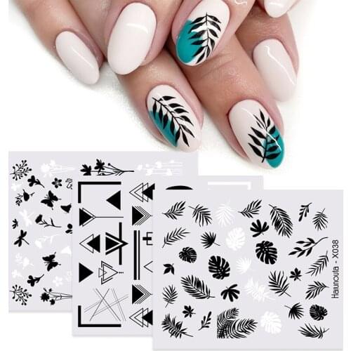 1 Pc Flower Butterfly Nail Stickers Watermark Decal Animal Leaves Plant Pattern Manicure Sticker Nail Art Decoration Autumn