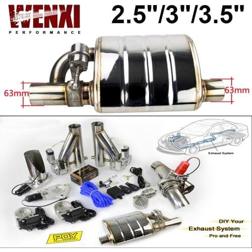 Stainless Steel 2.5" 3" 3.5" Slant Outlet Tip Inlet Weld On Single Exhaust Muffler w/ different sounds/Dump Valve Exhaust Cutout