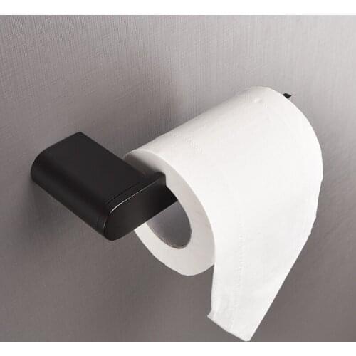 New Matte Black Toilet Paper Holder Wall Mount Tissue Roll Hanger 304 Stainless Steel Bathroom Accessories Hot Sale