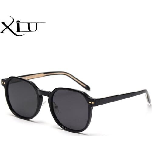XIU New Fashion Korean Style Big Frame Sunglasses Men Polarized UV400 TR90 Male Square Glasses for Women Acetate Frame 2021