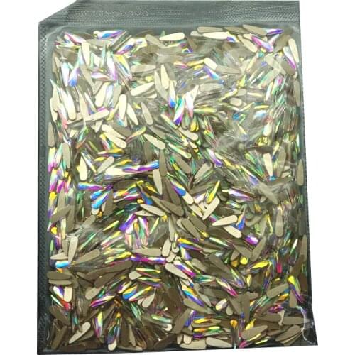 Wholesale 1440pcs/pack Nails Art Rhinestone Flat Shape Raindrop Colorful Stones For 3D Nail Art Decoration Design