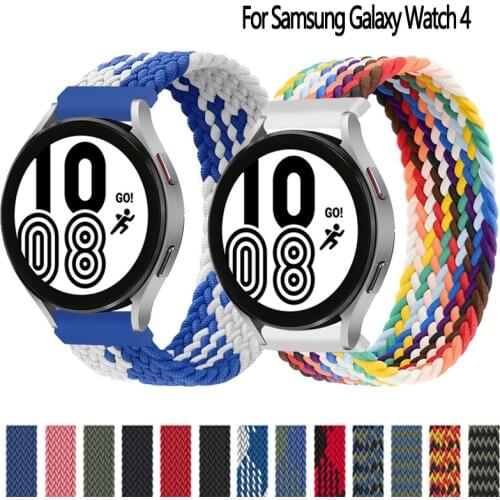 20mm 22mm Braided Solo Loop Band for Samsung Galaxy watch 4 46mm 42mm Active 2 40mm 44mm Gear S3 bracelet Huawei GT2 Pro strap