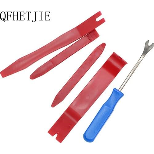 QFHETJIE Auto Parts 5-Piece Audio Disassembly Tool Set Car Navigator Interior Disassembly Plastic Pickup 4 Inch Screwdriver