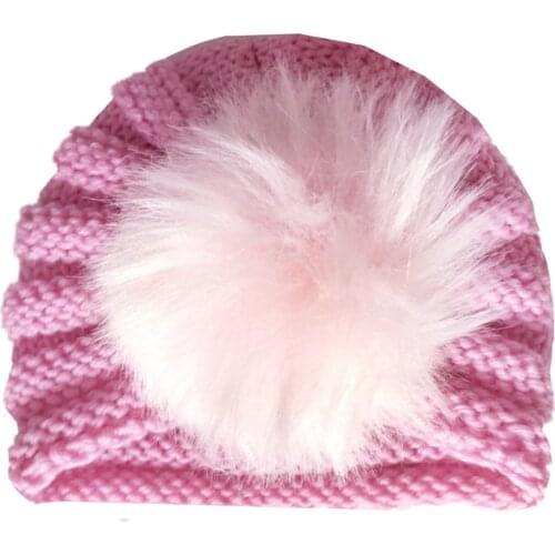 Fashion Winter Baby Girl Hats with Pearls Candy Color Knit Newborn Beanie Hat Baby Fotografia Cap Accessories 1 PC