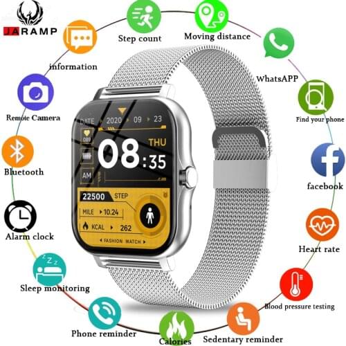 JARAMP Fashion Men Smart Watch Women Bluetooth Call Waterproof Mens Smartwatch Fitness Tracker Ladies Watches For IOS Android