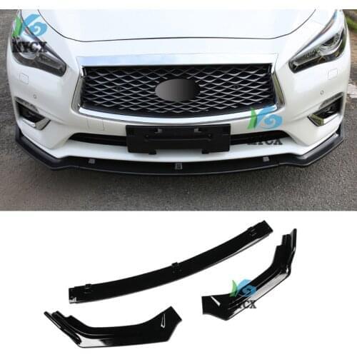 3 Pcs/Set Car Front Bumper Splitter Lip Spoiler Diffuser Cover Trim Guard Protector For Infiniti Q50 Q50S Q50L 2014 2015-2017